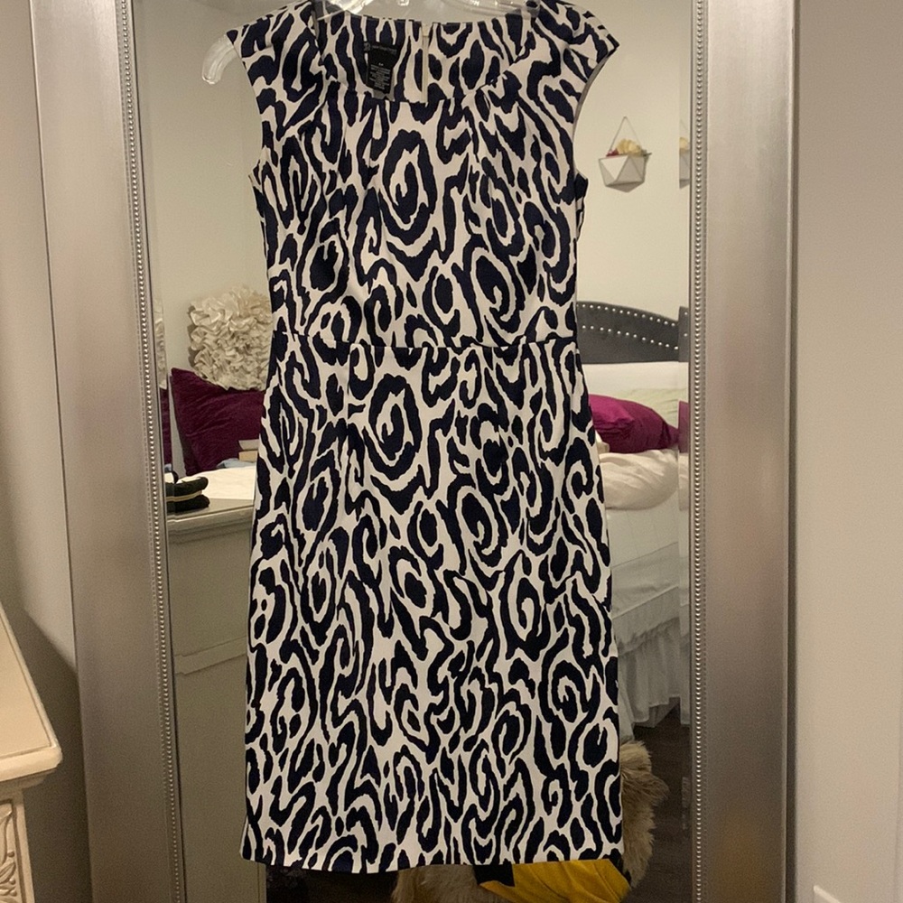 Navy Leopard-Print Dress